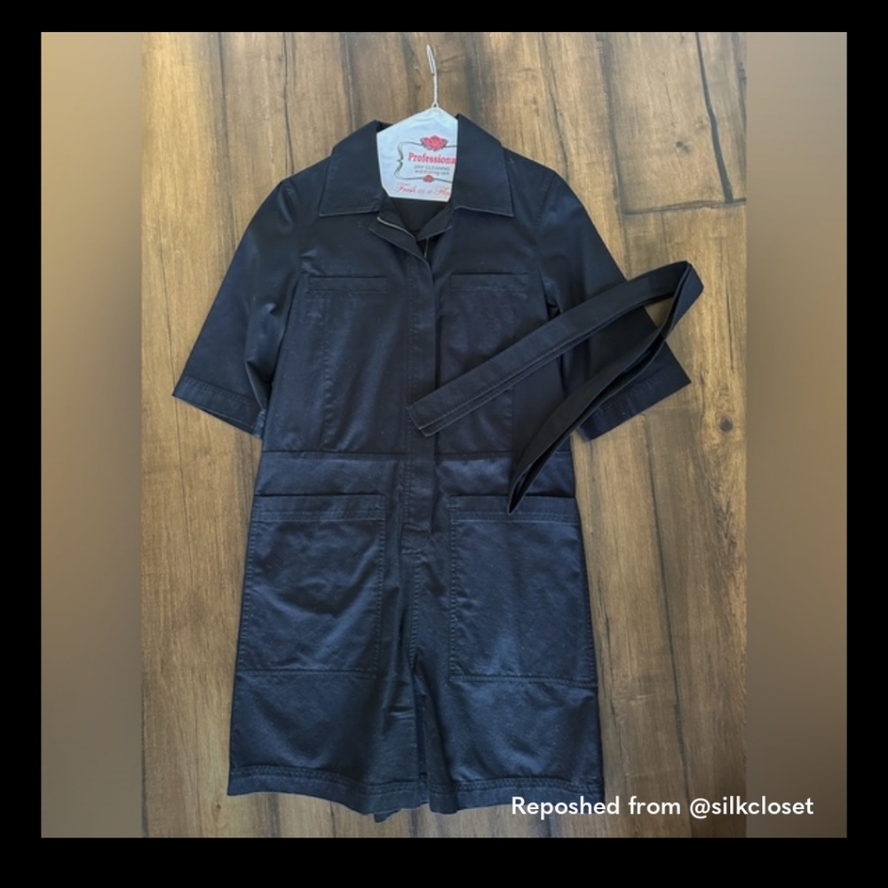 COS Tailored Romper M (size8-10) Black Cotton Twill EUC, Like New